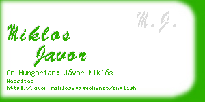 miklos javor business card